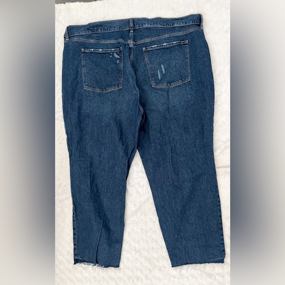 OLD NAVY High Rise Slouchy Straight Secret Slim Pocket Distressed Raw Hem Jean - Picture 3 of 12
